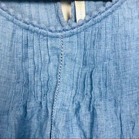 Lauren Conrad sleeveless blue chambray‎ top - Picture 7 of 14